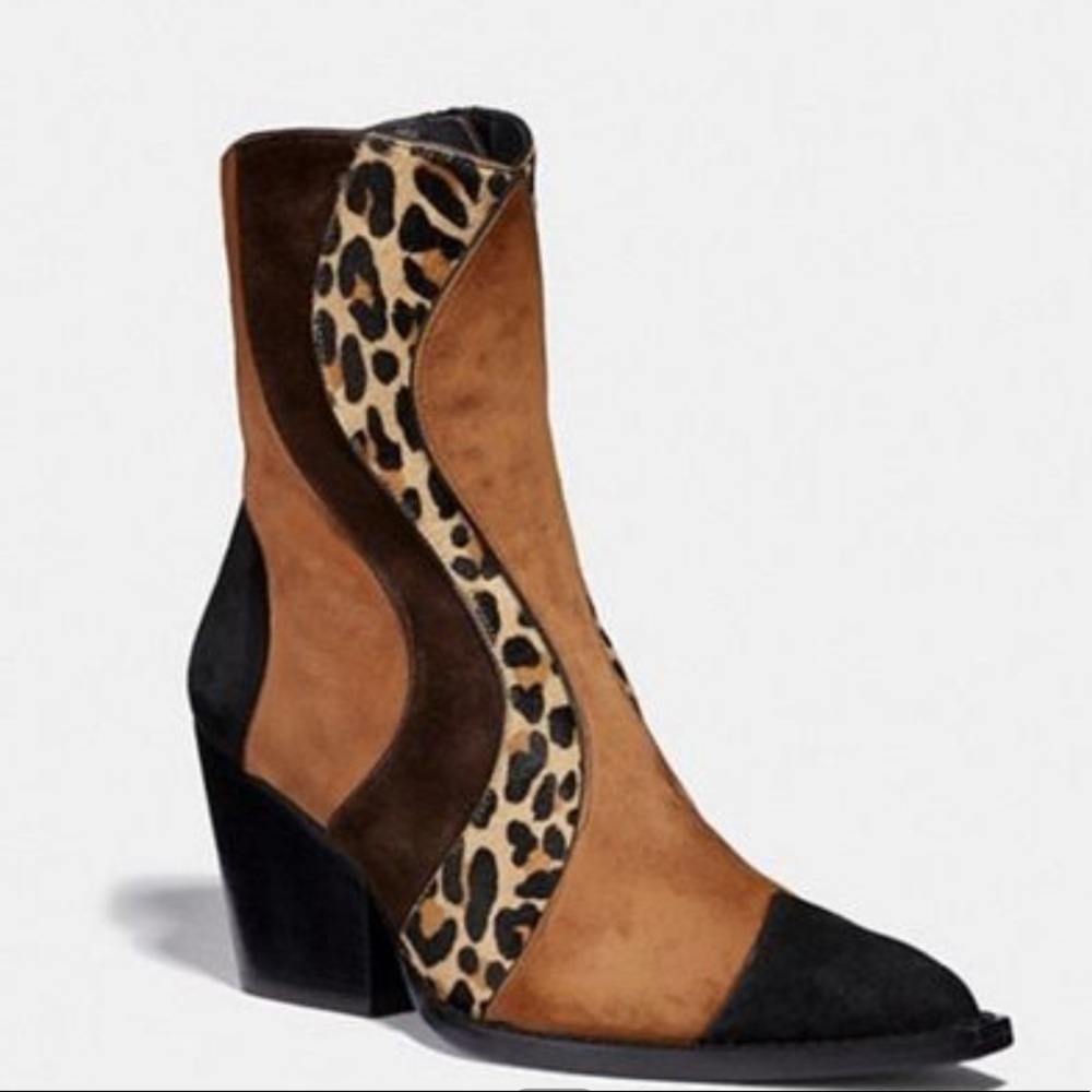 Coach Leopard Suede Boots - Picture 2 of 8